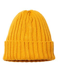 Atlantis Headwear SHORE Sustainable Cable Knit Cuffed Beanie - Mustard Yellow - back