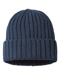 Atlantis Headwear SHORE Sustainable Cable Knit Cuffed Beanie - Navy - back