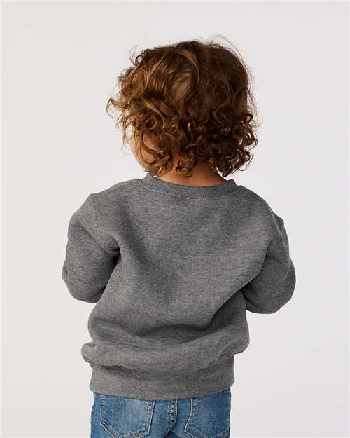 Rabbit Skins 3317 Toddler Fleece Crewneck Sweatshirt - Granite Heather - model back