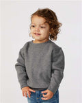 Rabbit Skins 3317 Toddler Fleece Crewneck Sweatshirt - Granite Heather - model front