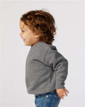 Rabbit Skins 3317 Toddler Fleece Crewneck Sweatshirt - Granite Heather - model side