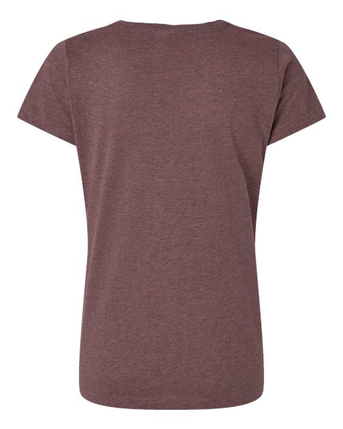 LAT 3516 Women's Fine Jersey Tee - Sangria Blackout - back