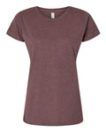 LAT 3516 Women's Fine Jersey Tee - Sangria Blackout - front