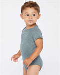 Rabbit Skins 4424 Infant Fine Jersey Bodysuit - Ice Blackout - model side