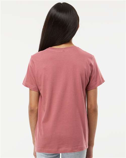LAT 6101 Youth Fine Jersey Tee - Rouge - model back