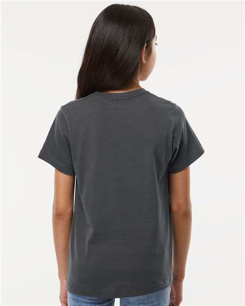 LAT 6101 Youth Fine Jersey Tee - Slate - model back