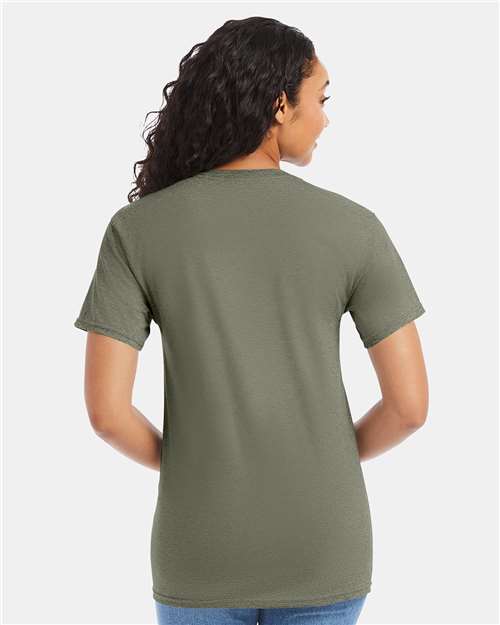 Hanes 5280 Essential-T T-Shirt - Fatigue Green - model back