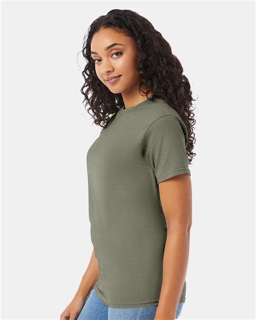 Hanes 5280 Essential-T T-Shirt - Fatigue Green - model side