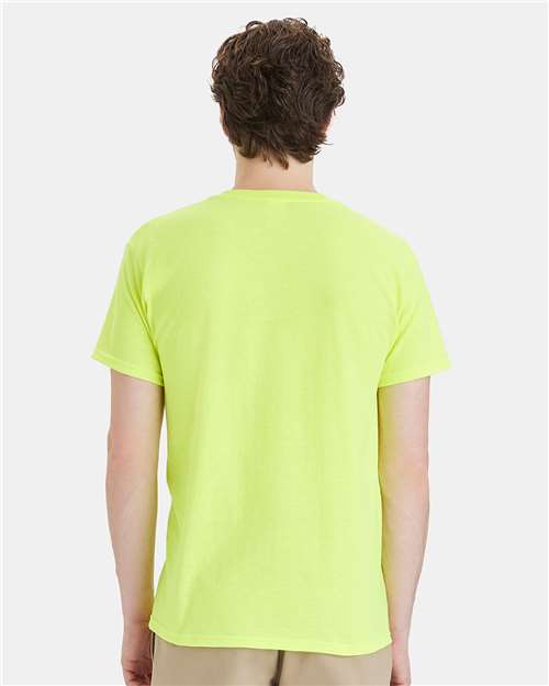 Hanes 5280 Essential-T T-Shirt - Safety Green - model back