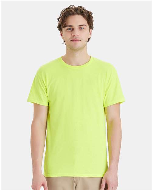 Hanes 5280 Essential-T T-Shirt - Safety Green - model front