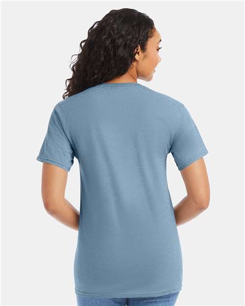 Hanes 5280 Essential-T T-Shirt - Stonewashed Blue - model back