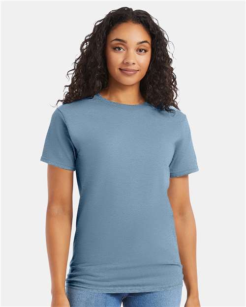 Hanes 5280 Essential-T T-Shirt - Stonewashed Blue - model front
