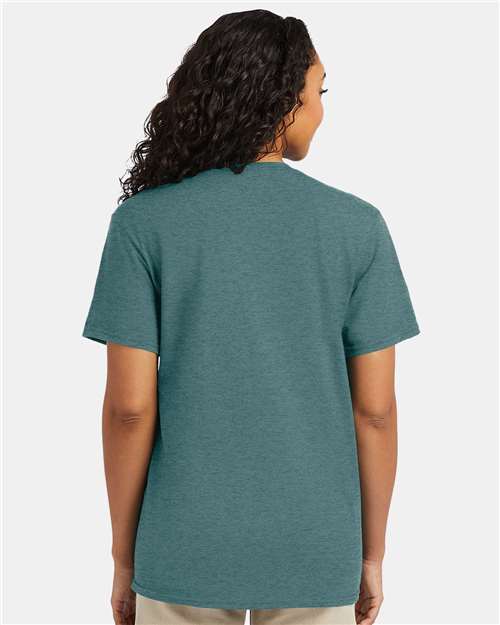 Hanes 4980 Perfect-T T-Shirt - Cactus Heather - model back