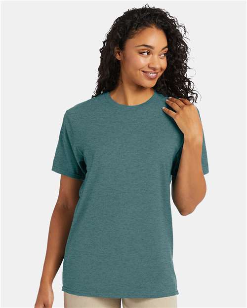 Hanes 4980 Perfect-T T-Shirt - Cactus Heather - model front