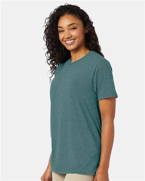 Hanes 4980 Perfect-T T-Shirt - Cactus Heather - model side