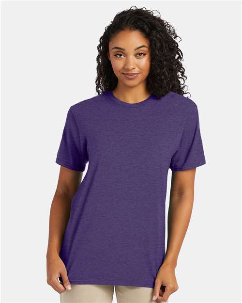 Hanes 4980 Perfect-T T-Shirt - Grape Smash Heather - model front