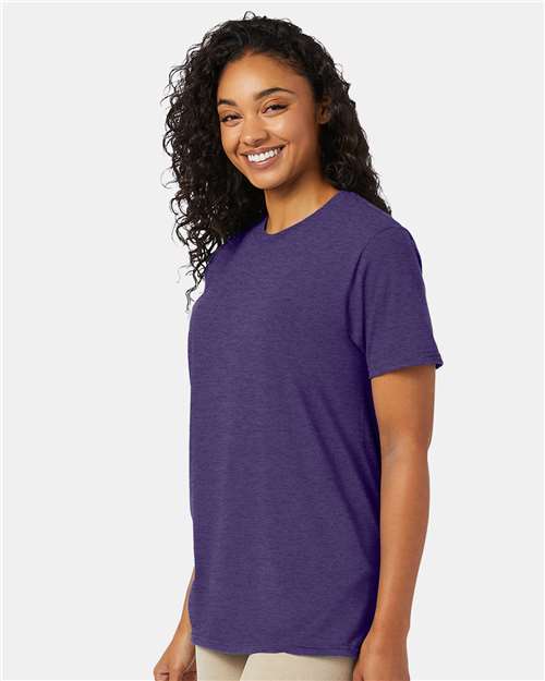 Hanes 4980 Perfect-T T-Shirt - Grape Smash Heather - model side