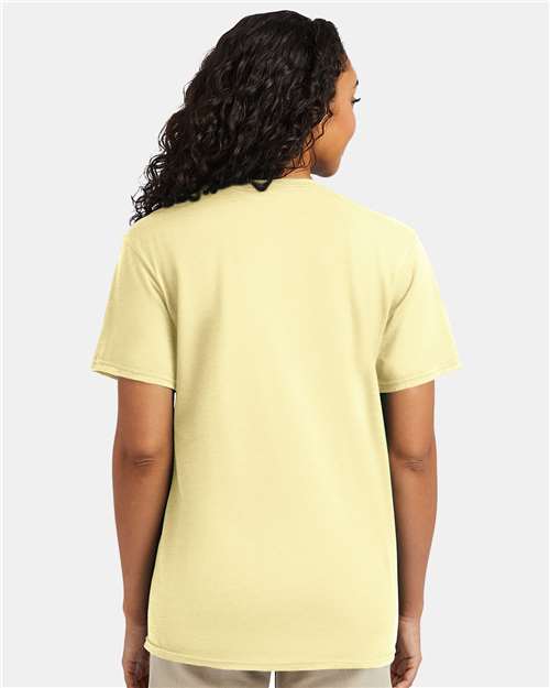 Hanes 4980 Perfect-T T-Shirt - Lemon Meringue Heather - model back