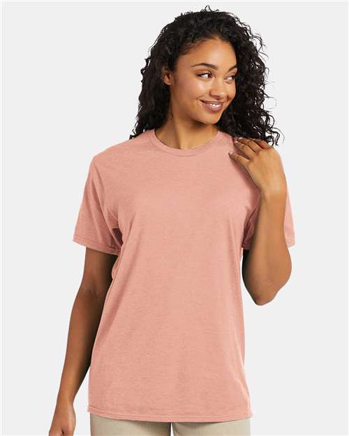 Hanes 4980 Perfect-T T-Shirt - Marbled Cantaloupe - model front