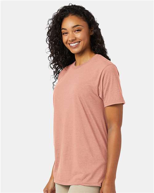 Hanes 4980 Perfect-T T-Shirt - Marbled Cantaloupe - model side