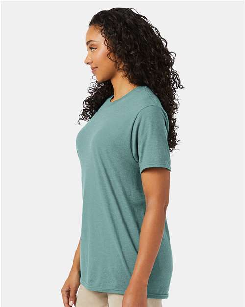 Hanes 4980 Perfect-T T-Shirt - Marbled Green Clay - model side
