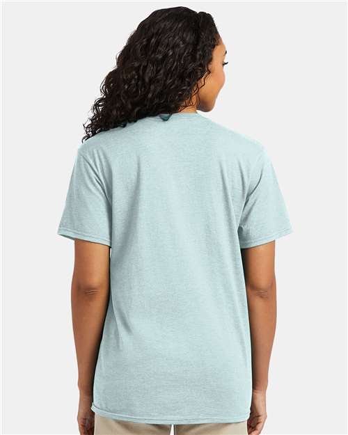 Hanes 4980 Perfect-T T-Shirt - Marbled Ice Fall - model back