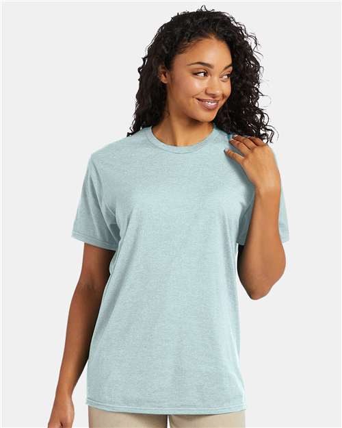 Hanes 4980 Perfect-T T-Shirt - Marbled Ice Fall - model front