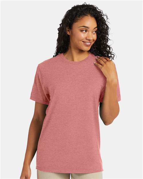 Hanes 4980 Perfect-T T-Shirt - Mauve Heather - model front