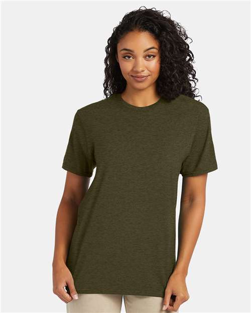 Hanes 4980 Perfect-T T-Shirt - Military Green Heather - model front