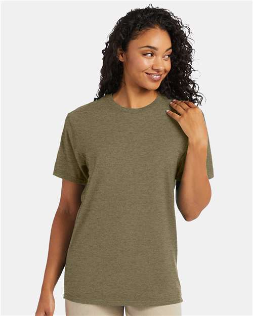 Hanes 4980 Perfect-T T-Shirt - Oregano Heather - model front