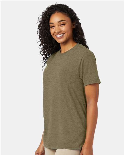 Hanes 4980 Perfect-T T-Shirt - Oregano Heather - model side