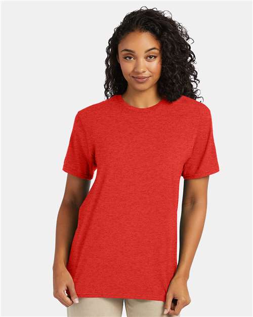 Hanes 4980 Perfect-T T-Shirt - Poppy Red Heather - model front