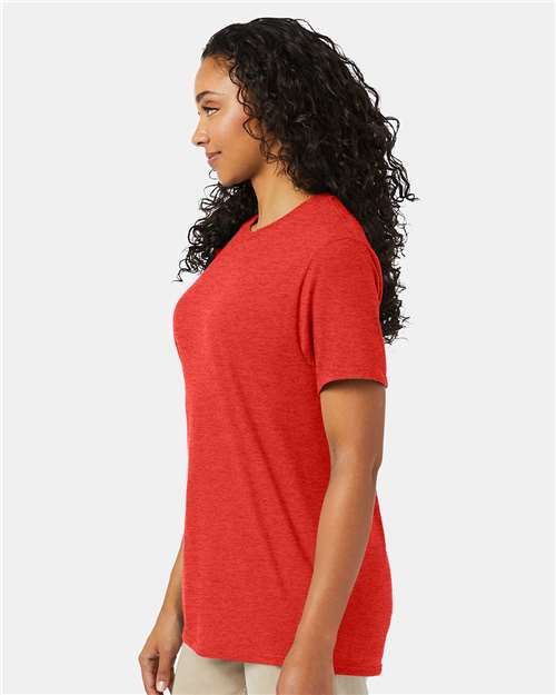 Hanes 4980 Perfect-T T-Shirt - Poppy Red Heather - model side