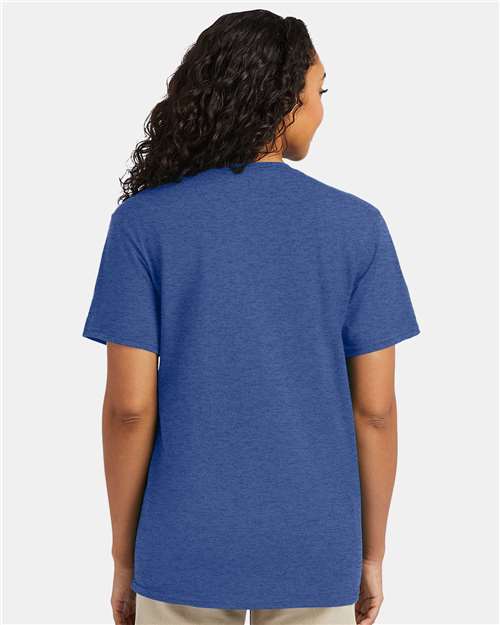 Hanes 4980 Perfect-T T-Shirt - Regal Navy Heather - model back