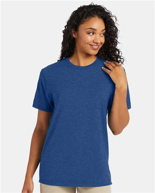Hanes 4980 Perfect-T T-Shirt - Regal Navy Heather - model front