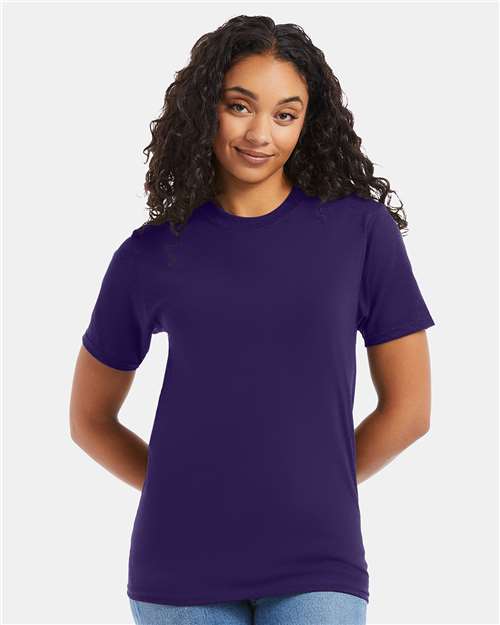 Hanes 5180 Unisex Beefy-T T-Shirt - Grape Smash - model front