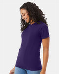 Hanes 5180 Unisex Beefy-T T-Shirt - Grape Smash - model side