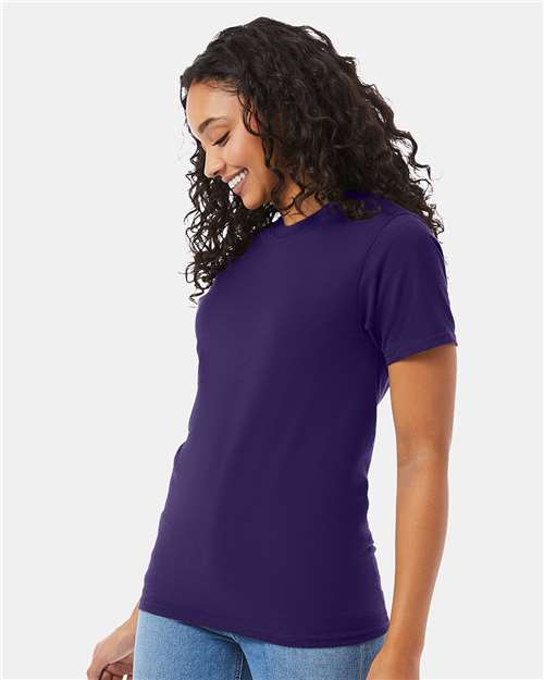 Hanes 5180 Unisex Beefy-T T-Shirt - Grape Smash - model side