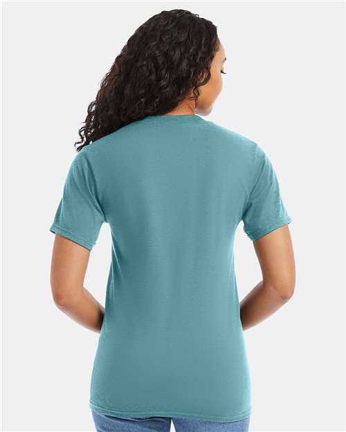 Hanes 5180 Unisex Beefy-T T-Shirt - Green Clay - model back