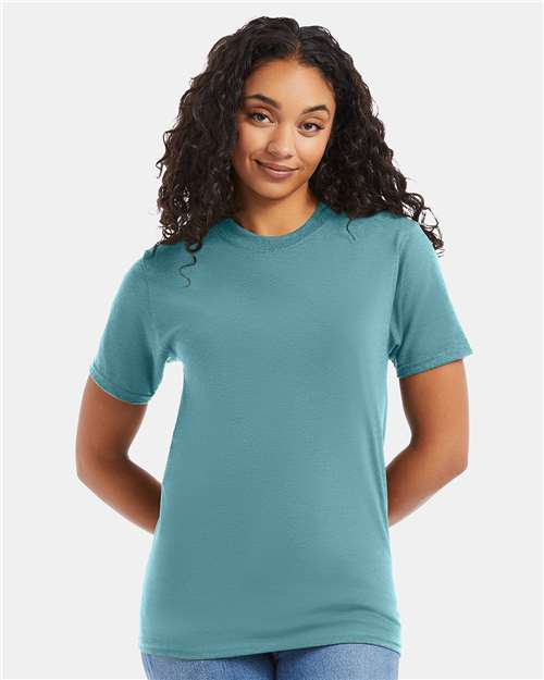 Hanes 5180 Unisex Beefy-T T-Shirt - Green Clay - model front