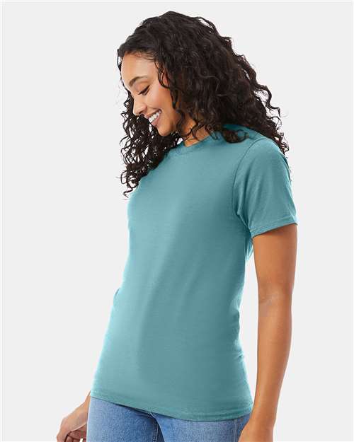 Hanes 5180 Unisex Beefy-T T-Shirt - Green Clay - model side
