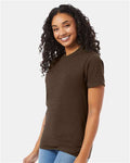 Hanes 5180 Unisex Beefy-T T-Shirt - Heather Brown - model side