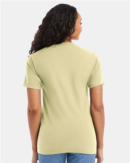 Hanes 5180 Unisex Beefy-T T-Shirt - Lemon Meringue - model back