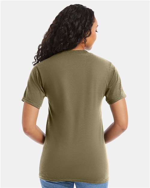 Hanes 5180 Unisex Beefy-T T-Shirt - Oregano - model back