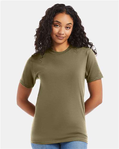 Hanes 5180 Unisex Beefy-T T-Shirt - Oregano - model front