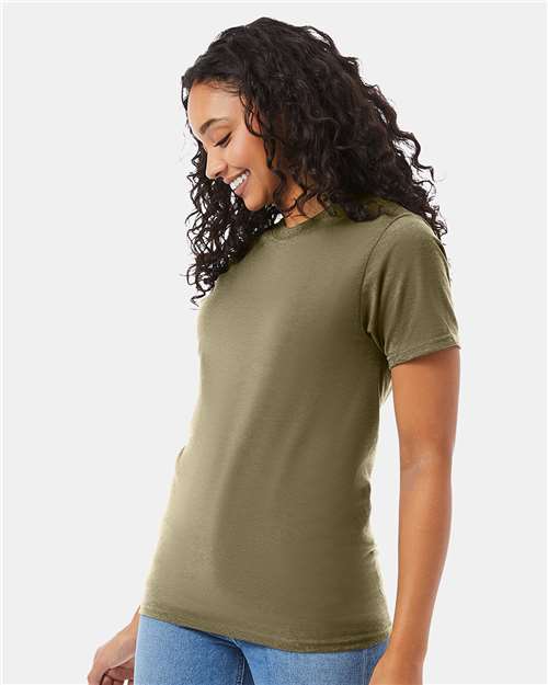 Hanes 5180 Unisex Beefy-T T-Shirt - Oregano - model side