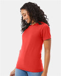 Hanes 5180 Unisex Beefy-T T-Shirt - Poppy Red - model side
