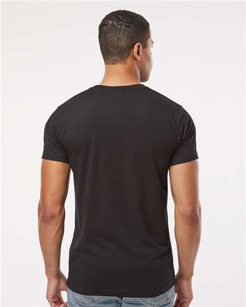 LAT 6901 Unisex Fine Jersey Tee - Blended Black - model back