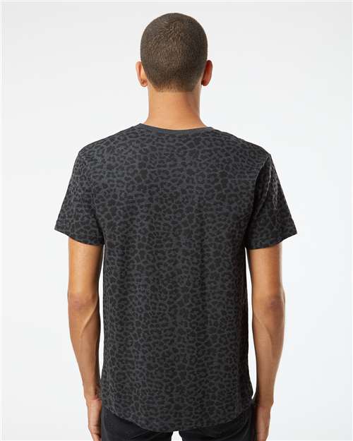 LAT 6901 Unisex Fine Jersey Tee - Black Leopard - model back