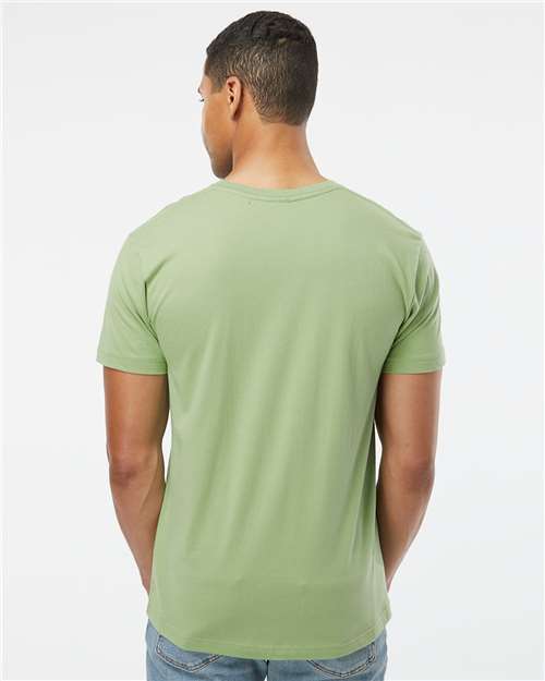 LAT 6901 Unisex Fine Jersey Tee - Sage - model back